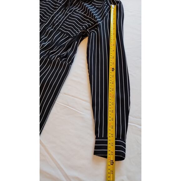 Who What Wear Sheath Dress Black White Pinstriped Long Sleeves Button down small - Picture 13 of 16